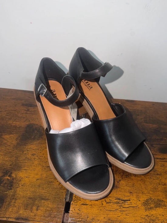 a.n.a Shoes - a.n.a Black Open-Toe Ankle Strap Heeled Sandals